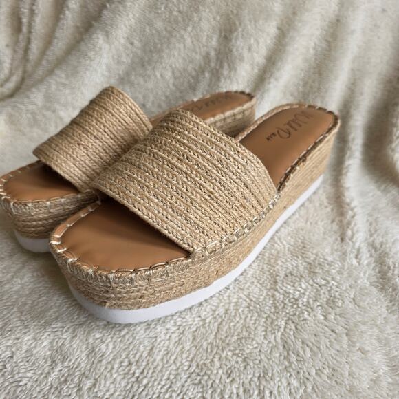 NEW Wild Pair Women Shermer Slide Espadrille Platform Wedge Sandals SZ 11M Ivory - Picture 2 of 6